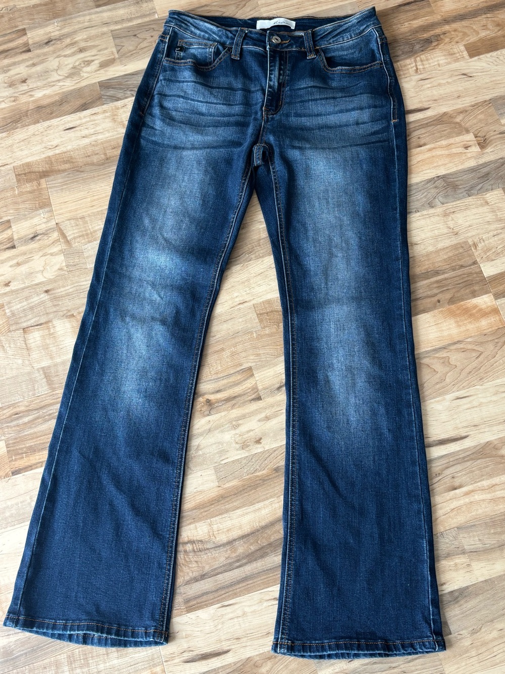 KanCan Bootcut Jeans Dark Wash Stretch Denim Whiskered Y2K Western Retro